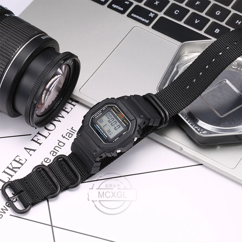 Conversion Nylon Strap Adapter Kit Suitable for Casio G-Shock GA100 GD120 DW6900 DW5600 GW9400 GL-7200 Men's Woven Watch Band