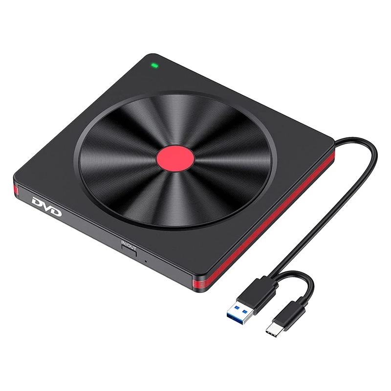 

Внешний CD DVD-привод USB 3,0, устройство чтения DVD/CD ROM, записывающее устройство для ноутбука, настольного ПК, Windows 11/10/8/7/XP OS Linux