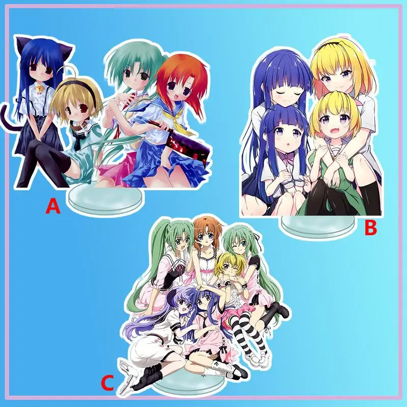 

Anime Stand Higurashi When They Cry Furude Rika Sonozaki Shion Acrylic Figure Display Desktop Decoration 15cm