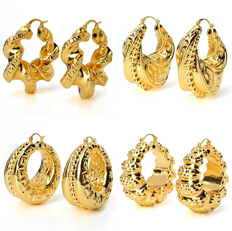 Серьги-кольца женские позолоченные 18 к