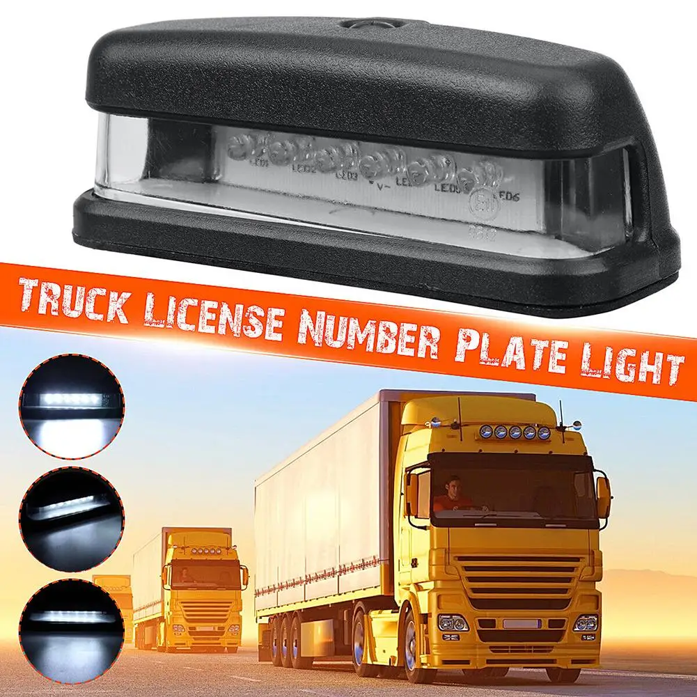 

1Set 6 LED Universal Rear License Number Plate Light Lamp Replacement ABS 10-30V Waterproof Fit Truck SUV Trailer Lorry