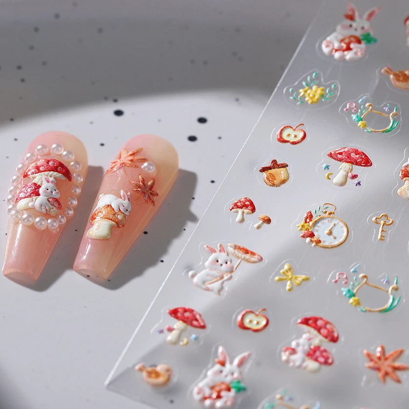 Птица Часы Ключ Яблоко Кролик Банни Радуга Кленовые Листья Сосновая Шишка Гриб