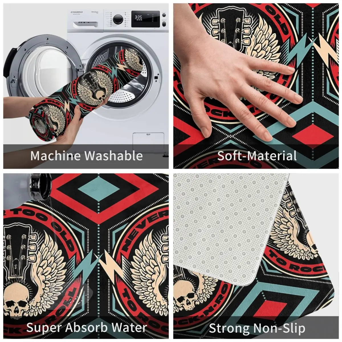 Нескользящий дверной коврик с музыкальным рисунком мат для молитвы в гостиной и