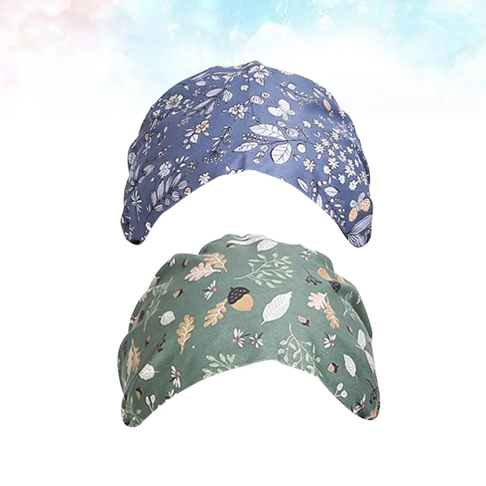 

2 PCS Surgeon Cap Scrub Bouffant Nurse Hats Women Scrub Hat Ladies Hats Printing Scrub Caps Women