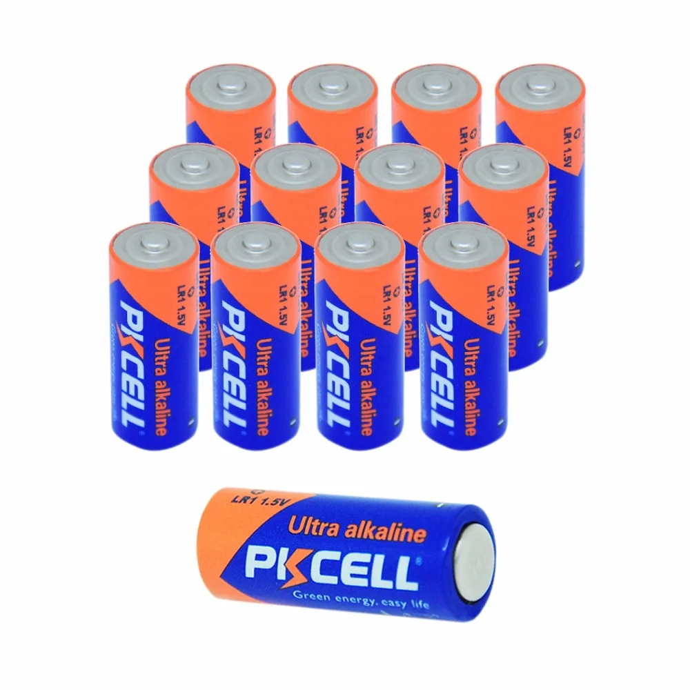 

12 X батарейки PKCELL 910A LR1 Размер N AM5 E90 MN9100, щелочные батареи для дверного звонка
