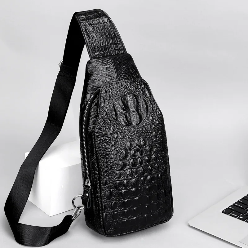 

Men's Genuine Leather Chest Bag Crossbody Bags New Designer Shoulder Sac High Quality Travel Bags Luxury Wallet Casual Backpack