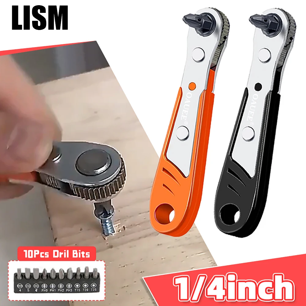 

Hexagon Ratchet Spanner 1/4 Inch Mini Hex Quick Release Socket Tools Household Handle Repair Wrench Screwdriver Drill Bits Tools