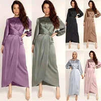 muslim dress women 2022 new dubai satin dress arab sweet robes middle east abayas for women turkey vestidos feminino