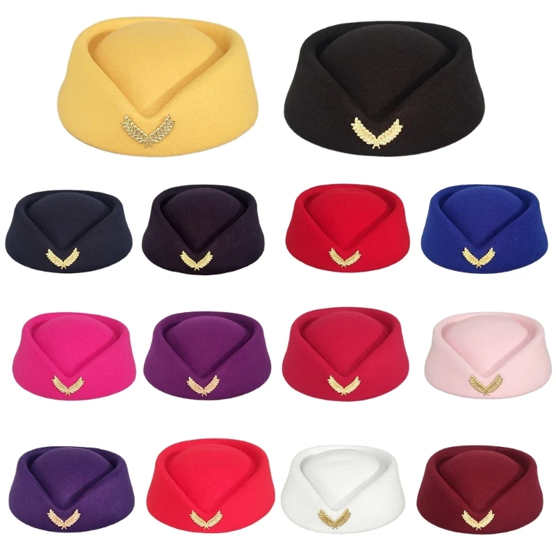 

Stewardess Pillbox Hat Teardrop Fascinator Base Multi-color for Live-streaming S Drop Shipping
