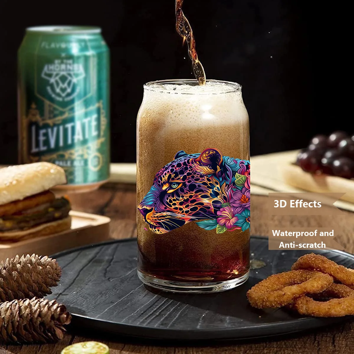 Colorful animals peel waterproof DIY Decals 3D transfers uvdtf crystal stickers 16oz uv dtf cup wraps for Libbey Glasses