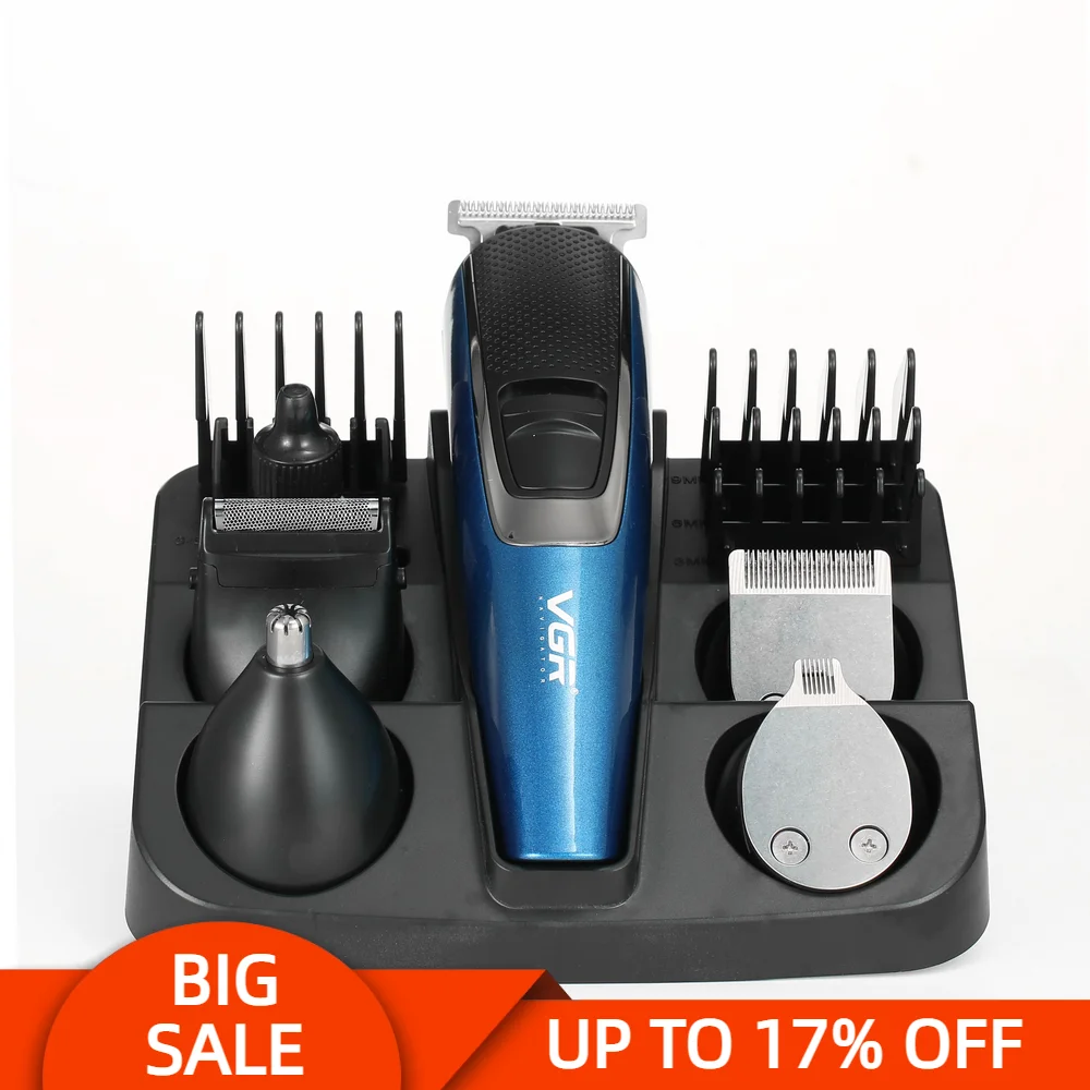 

Машинка для стрижки волос VGR V172 5 в 1, Профессиональные парикмахерские принадлежности, перезаряжаемый триммер для личной гигиены для мужчин, стрижка для волос, USB VGR 172