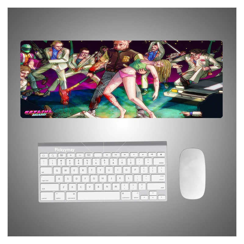 

Hotline Miami Large Gaming Accessories Mouse Pad Lock Edge Mouse Mat Keyboard Table Desk Mat Notebook Laptop Gamer LOL Mousepad