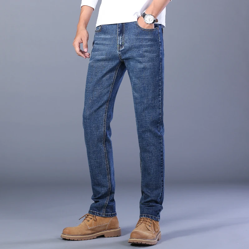 Thoshine Brand Spring Summer Men Thin Jeans Slim Fit Fashion Style Denim Straight Pants Cowboy Casual Trousers Lightweight