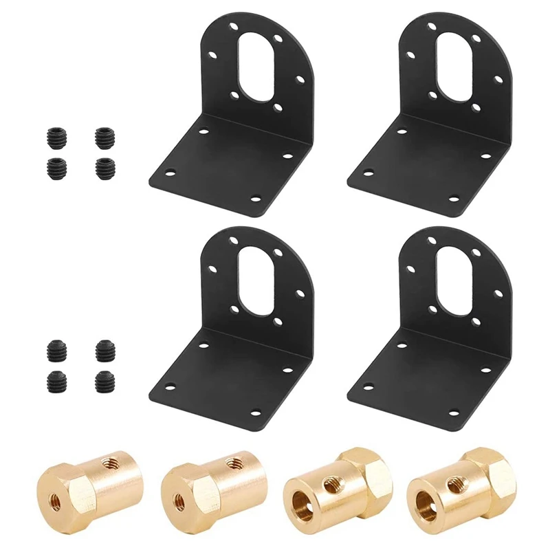 

4 Sets DC Gear Motors Mounting Bracket Fixed Mounting Holder 37Mm Iron Anti-Rust Gearbox For Small Stepper Motors