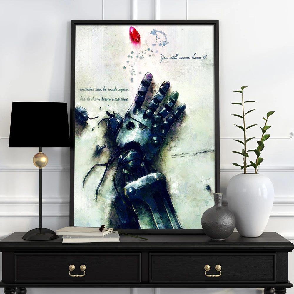 

Холст, настенное искусство, полностью металлический аниме-постер алхимика, Настенный декор, искусство для спальни, ванной, офиса, домашний д...