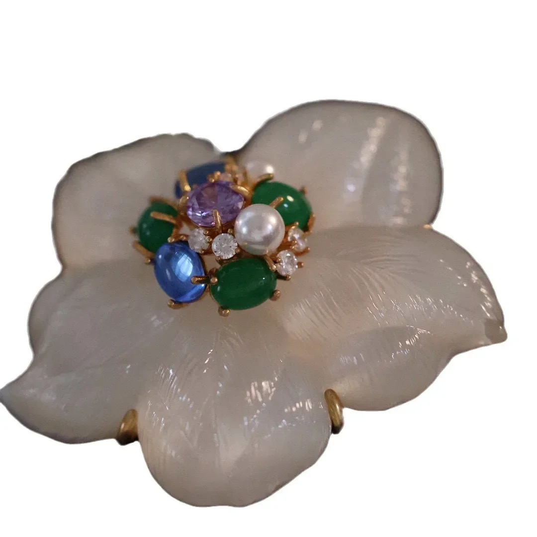 Европейская и американская винтажная средневековая брошь с цветком циркона