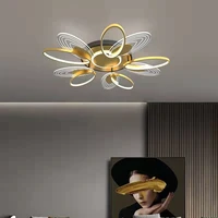 golden led chandelier for bedroom and living room indoor lighting adjustable deciduous acrylic lamp