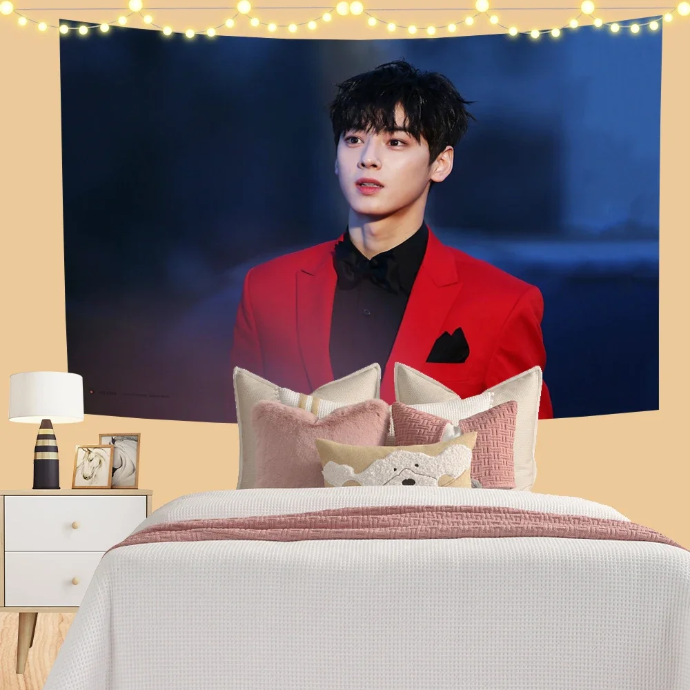 3x5ft Eun Woo Tapestry Concert Banner Wall Hanging American Flag for Bedroom Decor College Dorm Decoration Kawaii Room