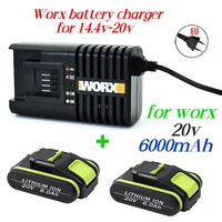 power tools rechargeable replacement battery 20v 6000mah lithium for worx wa3551 wa3553 wx390 wx176 wx178 wx386 wx678charger
