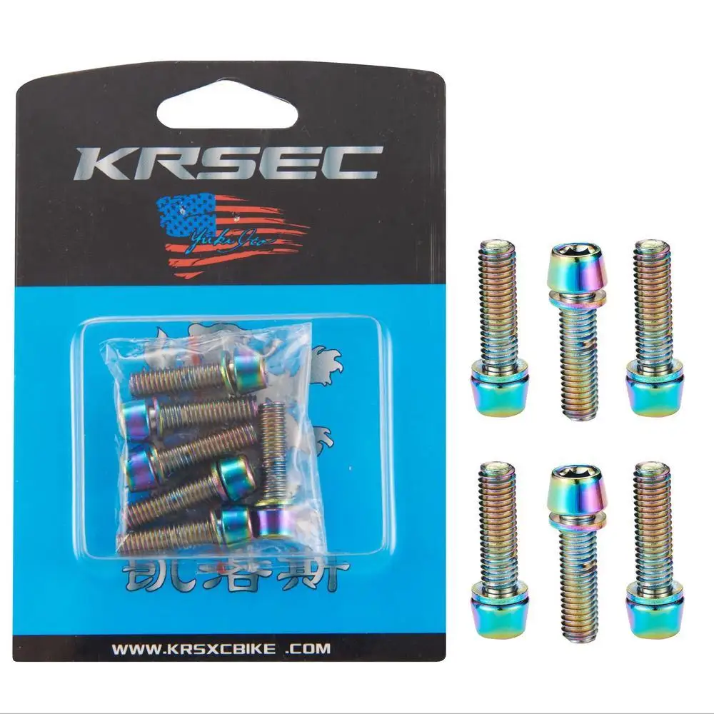 

Titanium-plated Color Mountain Road Bicycle Handlebar Screw 6pcs M5 * 18mm Handle Stem Screws Set for MTB Bike Parts