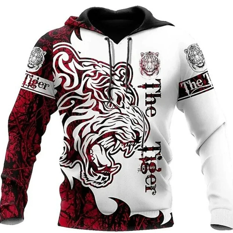 

New Animal Beast Tiger 3D Full Print Men's Hoodie Sweatshirts Autumn Long Sleeves Pullover Oversized Harajuku Y2k Clothing Tops