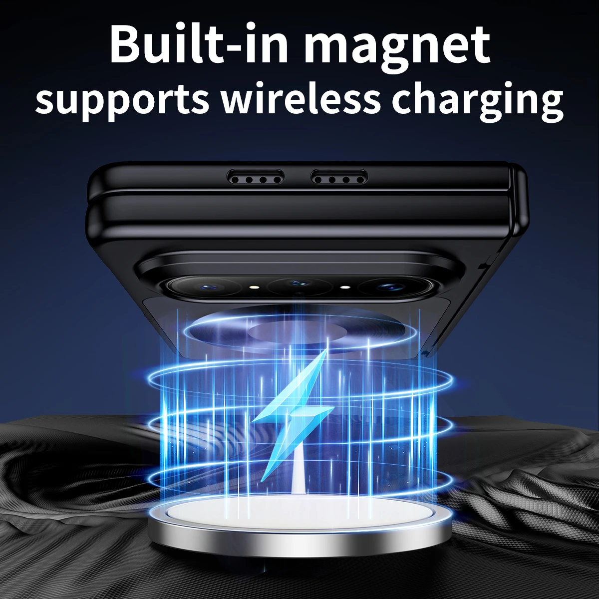 Полупрозрачный матовый чехол для Huawei Pura X Max с защитой шарнира, магнитный чехол для беспроводной зарядки с защитной пленкой для экрана (art.: 3920da2b97ae5) - 3920da2b97ae5