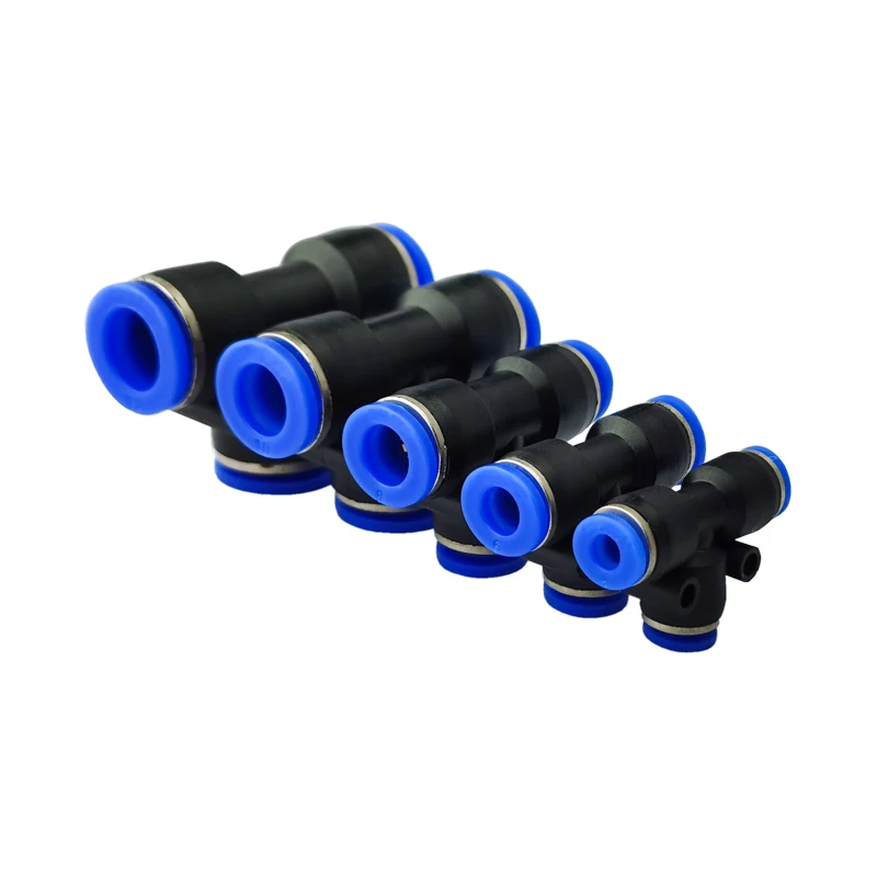 

HIGH QUALITY PE8 1PCS PE8 Pneumatic 8mm to 8mm One Touch End T Connector Quick Fittings