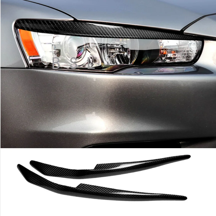 

Накладные фары для Mitsubishi Lancer X 2008-2014 из углеродного волокна, ресницы, молдинг, украшение, тюнинг автомобиля