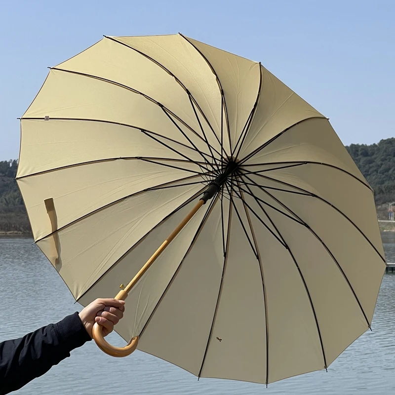 Beach Modern Minimalist Umbrella Male Parasols Long Reinforced Chinese Umbrella Sunshades Cane Paraguas Resistente SGQ40XP