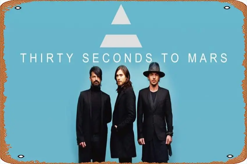 Плакат FoRes 30 Seconds to Mars, 8 x 12 дюймов - винтажная металлическая табличка в стиле ретро для декора дома, бара, паба, гаража, подарок для любителей кино (art.: 3920d9febd9ae) - 3920d9febd9ae