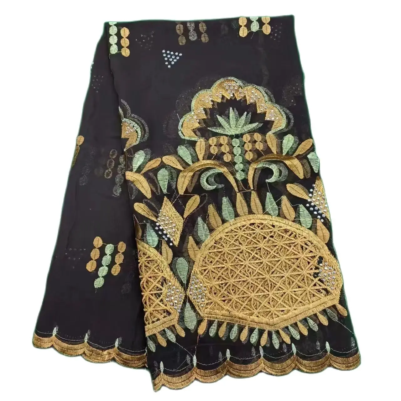 2023 Muslim Ramadan Hijab Femme Musulman Foulard Hijabs For Woman African Islam Dubai Chiffon Embroider Scarf 200*100 Shawls