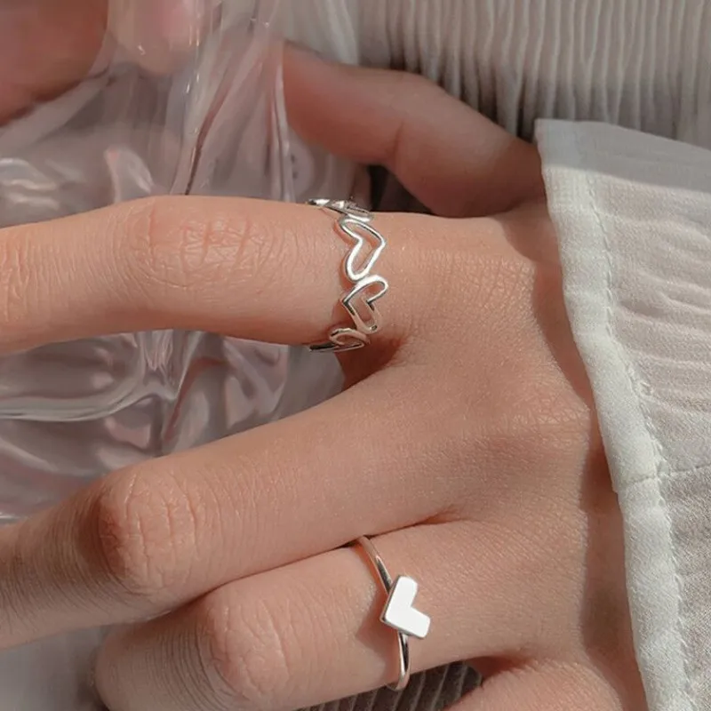 

Женское кольцо с сердцем, в стиле панк