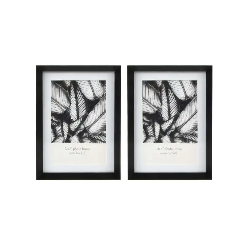 

5x7 Matted to 4x6 Metal Table Top Picture Frame in Black, 2 Pack DIY Wedding
