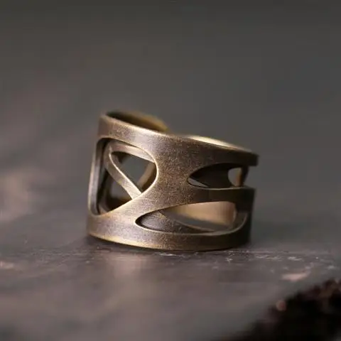 

Оригинальное дизайнерское Открытое кольцо Lucky Open Process в китайском ретро-стиле, легкое роскошное очаровательное женское серебряное ювелирно...