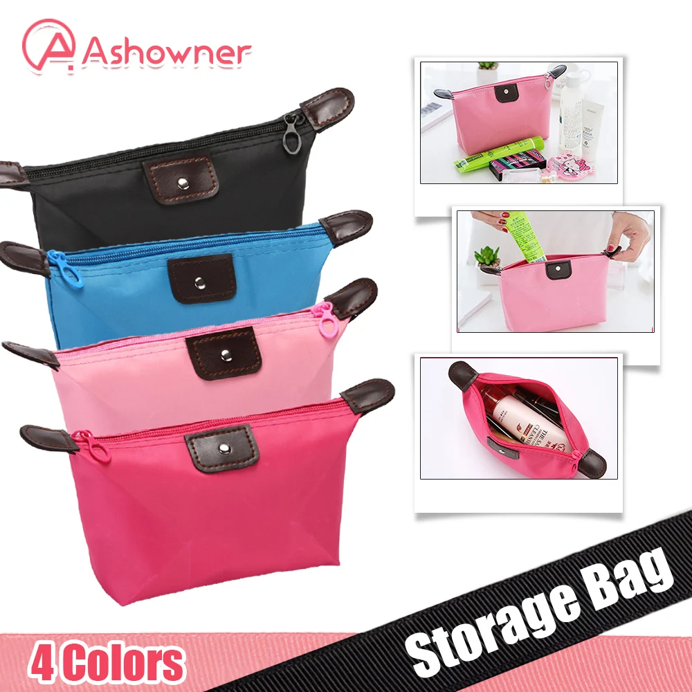 

Makeup Bag Zipper Nylon Waterproof High-Capacity For Women Travel Wash Bag Skin Care Cosmetic Storage Makeup Brushes Organizer
