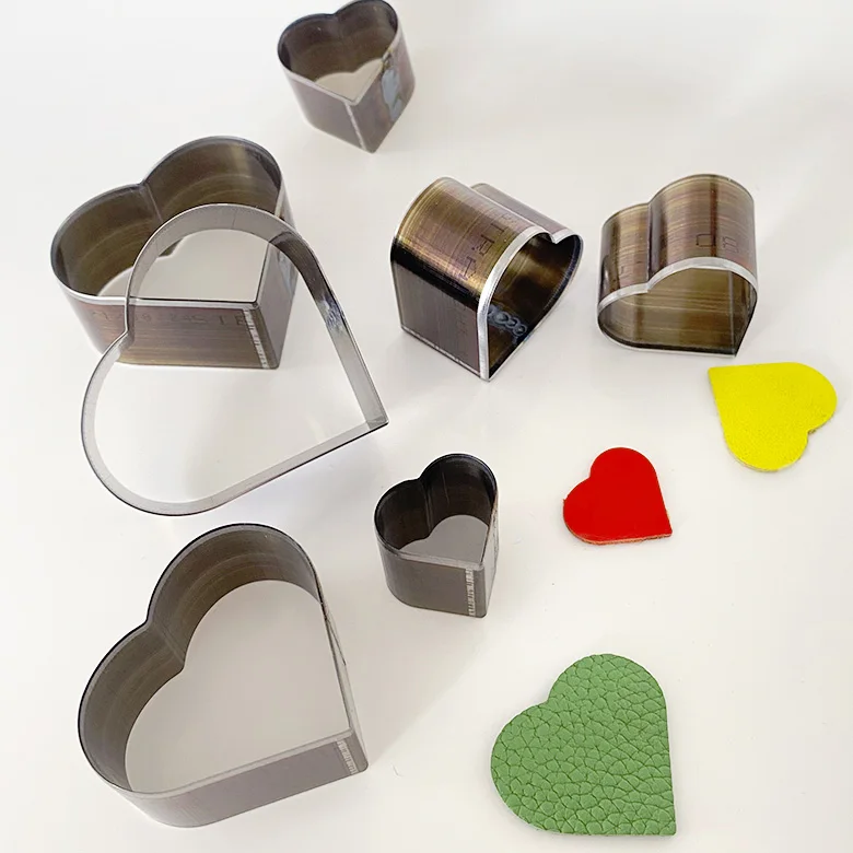 20 30 40 50mm Leather Cutting Mould Heart Shape High Carbon Steel Hollow Punching Tool Die Set