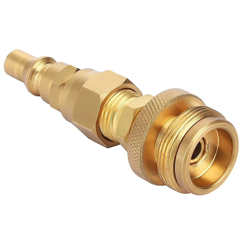 

1Lb Propane Disposal Adapter With 1/4Inch Quick Connect Disconnect Plug, 3/8Inch Male Flare Thread & 1Inch X 20 Male