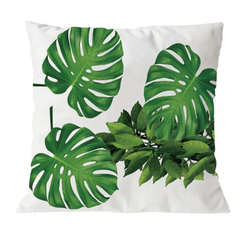 

8Pcs Plant Cushion Cover Tropic Tree Green Throw Pillow Cover Palm Leaf Decorative Pillows Flower Cushion Cover 45X45cm