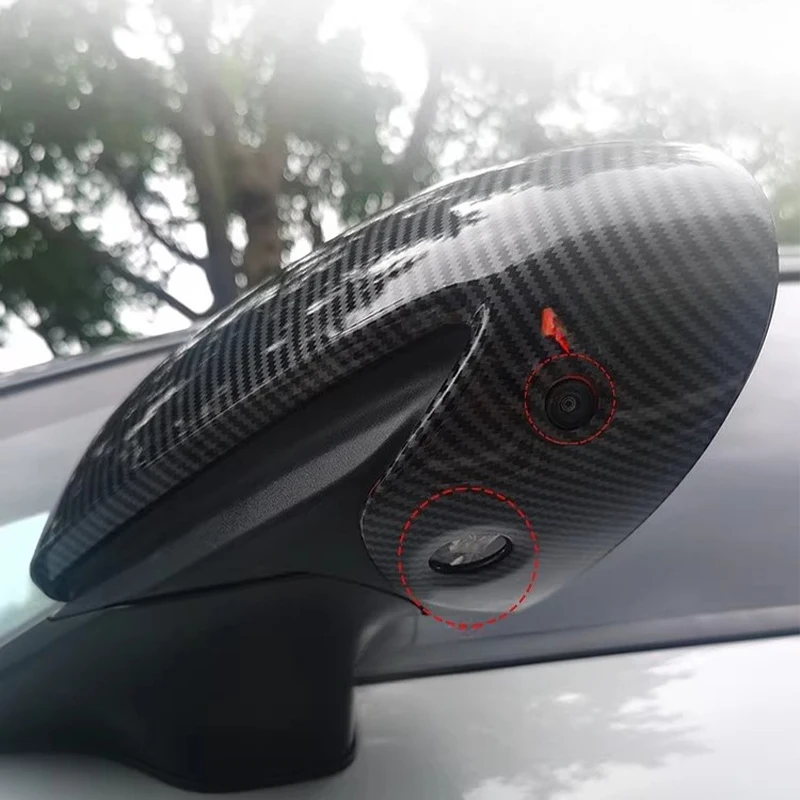 Фото Защитная накладка из карбона на боковое зеркало заднего вида для BYD Dolphin, полное покрытие, защита от царапин №4