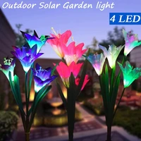 outdoor led solar light rgb color lily garden flower waterproof decorative light solar courtyard lawn porch path night light