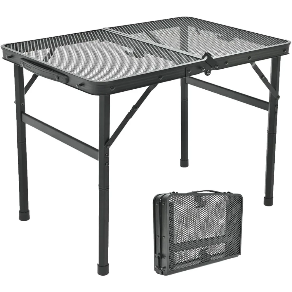 

Складной стол-гриль, легкий портативный алюминиевый, с регулируемой высотой и сеткой, для отдыха на открытом воздухе, походов, пикника