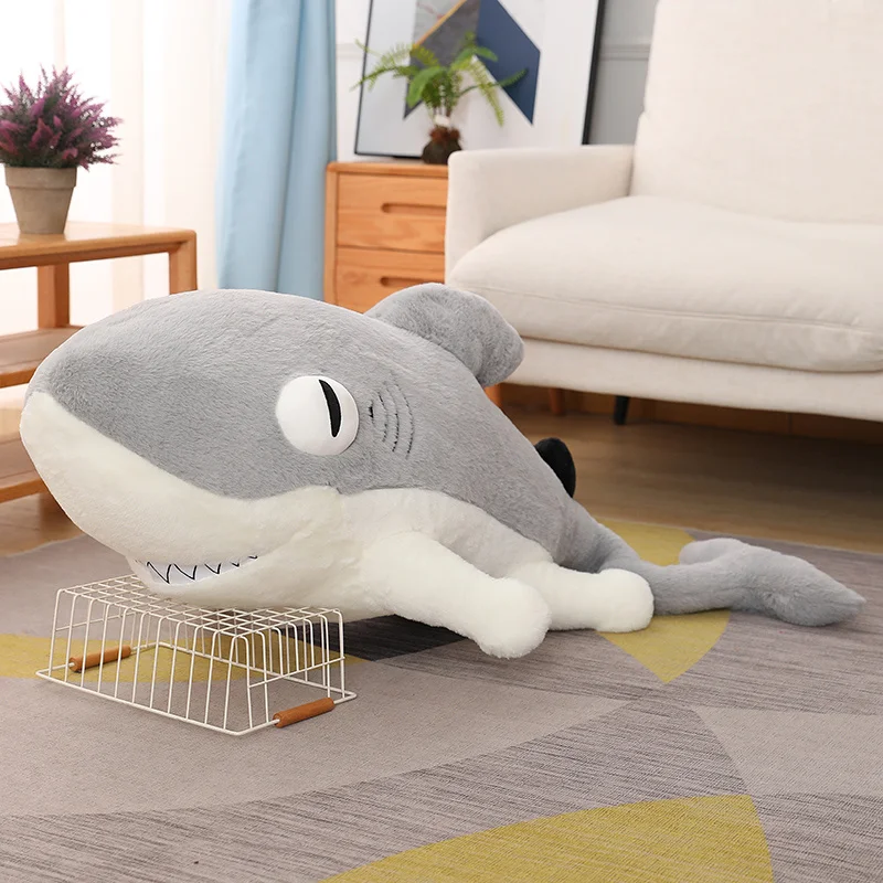 

80-160cm Giant Shark Plush Toy Soft StuffedAnimal Reading Pillow for Birthday Gifts Cushion Doll Gift for Children