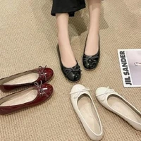 flat shoes womens spring and summer bow soft bottom loafers four seasons all match comfortable single shoes small leather shoes