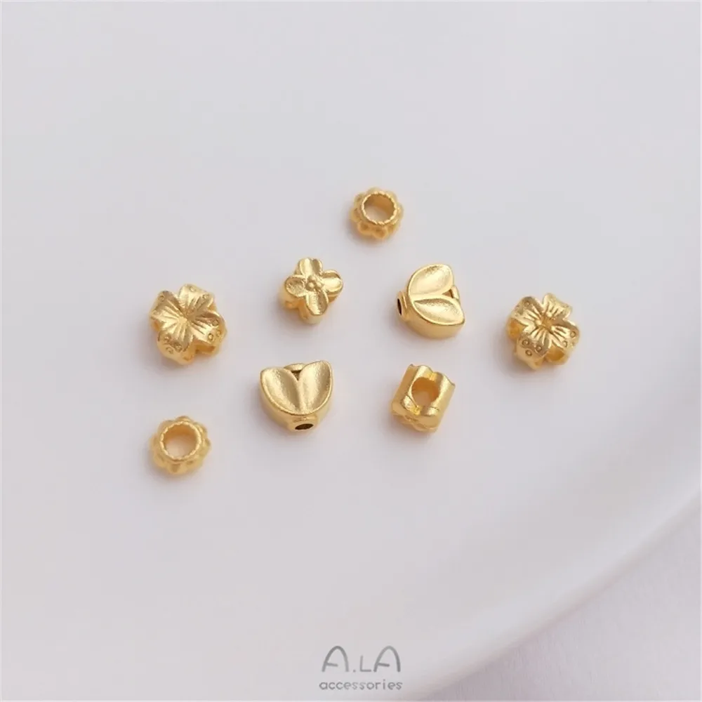 

Big hole pumpkin bead four-leaf clover flower bead diy woven red rope bracelet beads