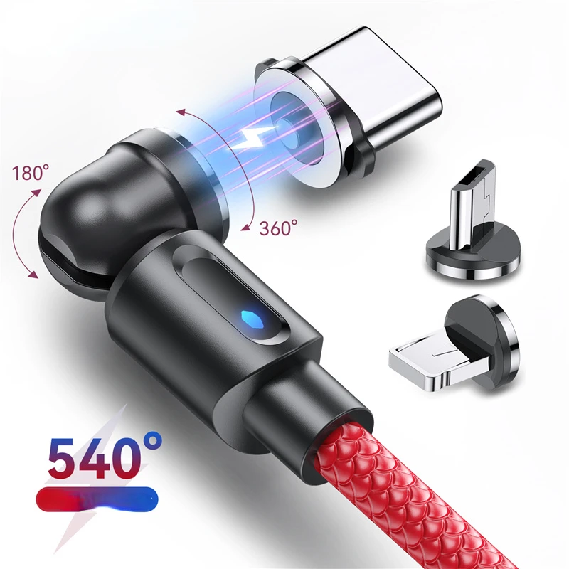 

Factory Direct Selling For iPhone 11 12 Magnet Charge Micro USB Cable Phone Cord 540 Rotate Cable USB Type C Fast Charging Cable