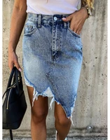 summer woman denim skirt fashion irregular jeans mini skirt street casual pack hips skirt s xl