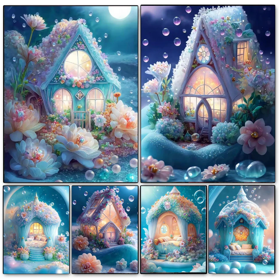 Алмазная 5D живопись «сделай сам», вышивка крестиком в виде грибов, дом мечты, цветок, пейзаж, полная мозаика, распродажа, G228