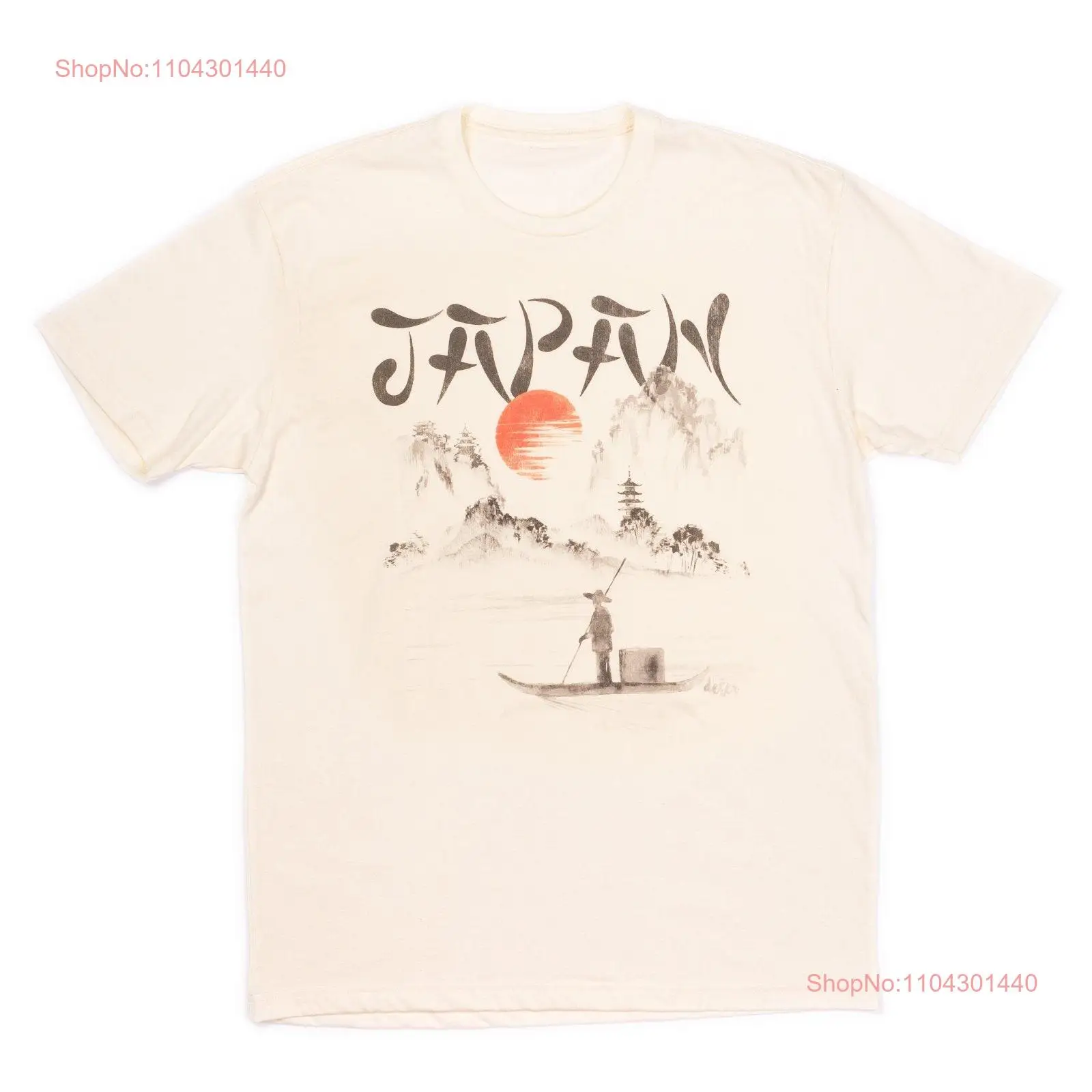 Японская футболка с закатом поверх японских длинных или коротких рукавов