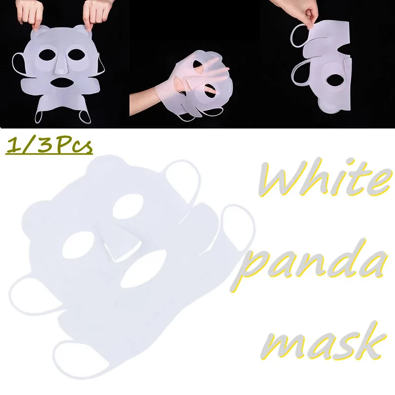 

1/3Pcs Transparent Reusable White Panda Mask Cover Ear-hanging Anti-evaporation Silicone Full Face Beauty