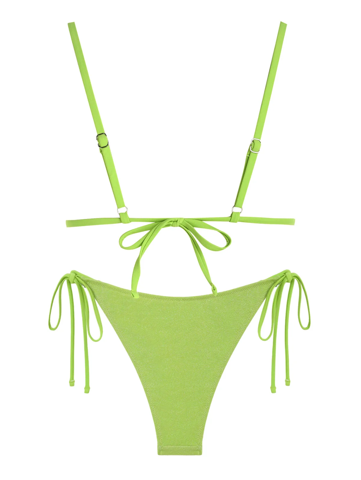 ZAFUL Купальник бикини с металлическим блеском и оборками по бокам